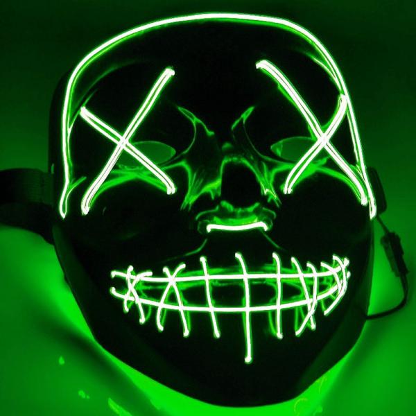 El Wire Purge LED Maske Grn