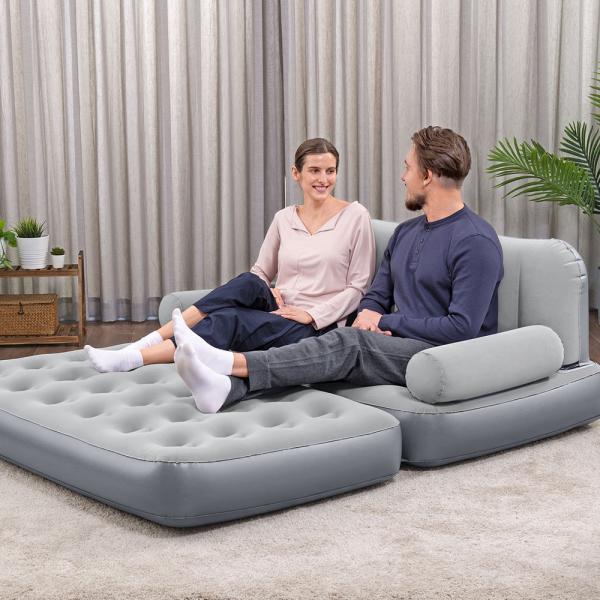 Oppustelig Sofa 3-i-1 Indbygget Luftpumpe Multi-Max