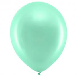 Rainbow Latexballoner Metallic Mintgrønne 100-pak
