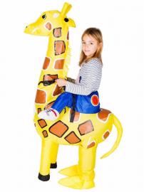 Oppustelig Ridende Girafkostume Børn