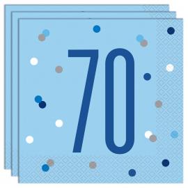 70 Års Servietter Blå