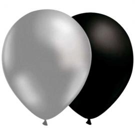 Balloner Sølv/Sorte 25-pak