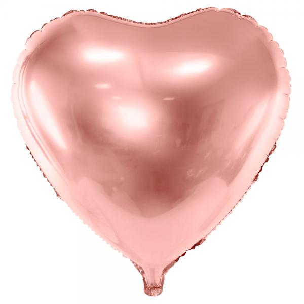 Hjerteballon Rosaguld Folie