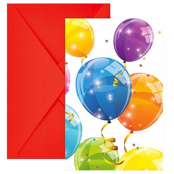 Sparkling Balloons Invitationskort