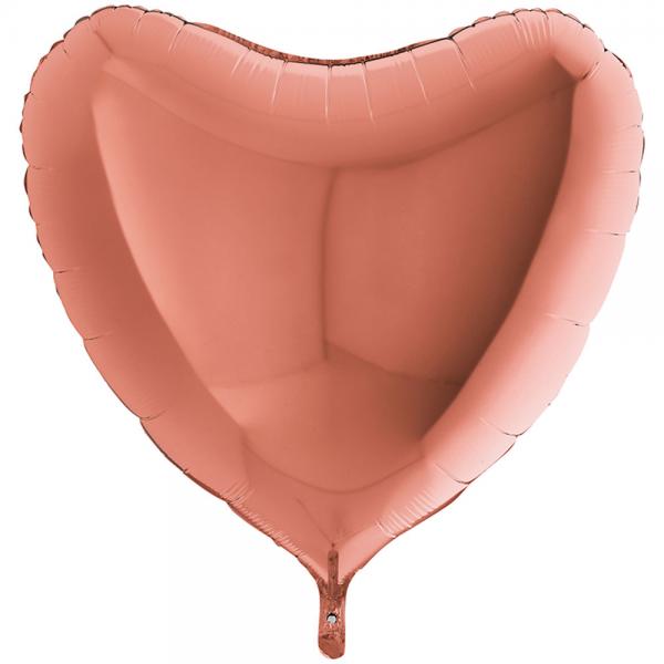 Folieballon Hjerte Rosaguld XL