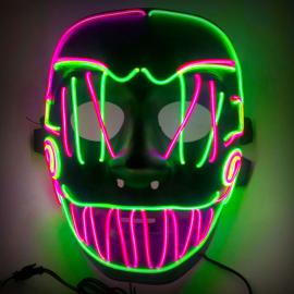 Crazy LED Maske Pink & Grøn