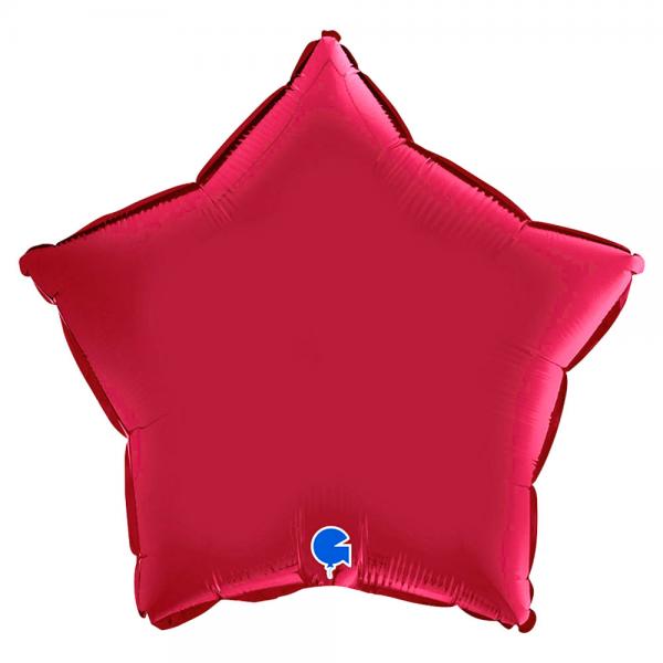 Folieballon Stjerne Satin Cherry