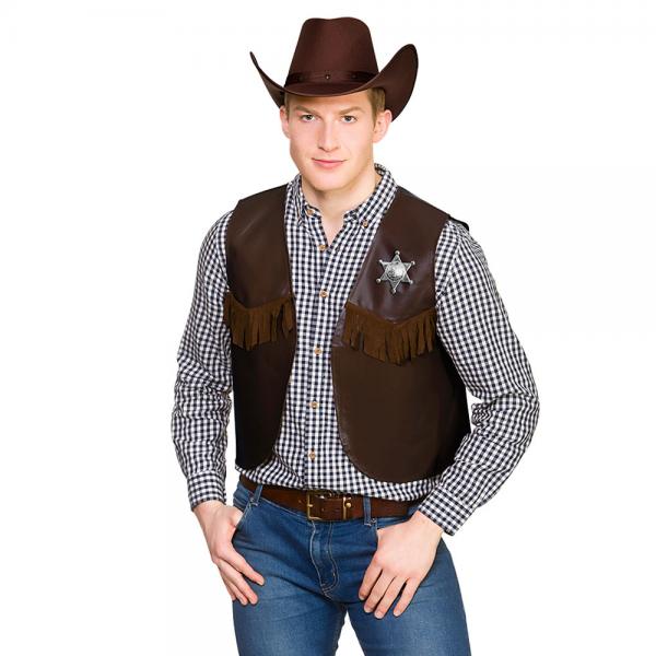 Cowboy Vest Mrkebrun
