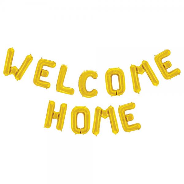 Welcome Home Bogstavballoner Guld