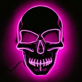 Dødningehoved LED Maske Pink