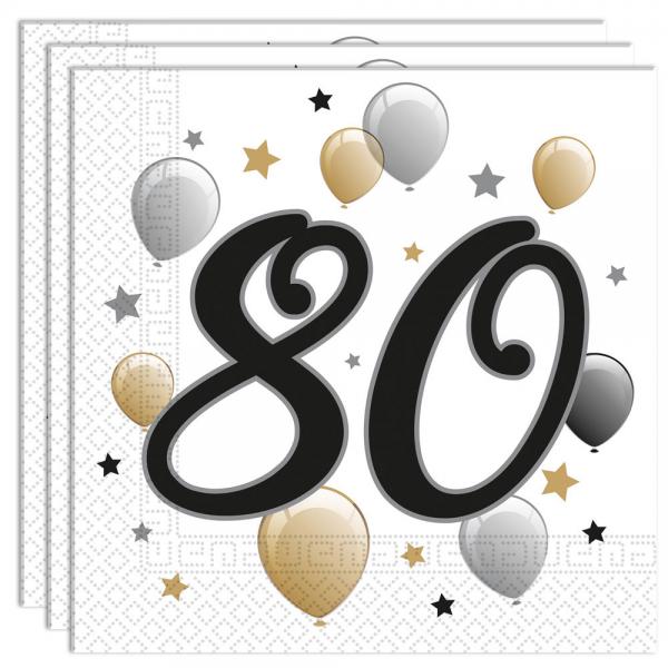 Milestone Happy Birthday 80 rs Servietter