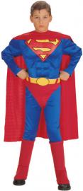 Muskuløs Superman Børnekostume Large