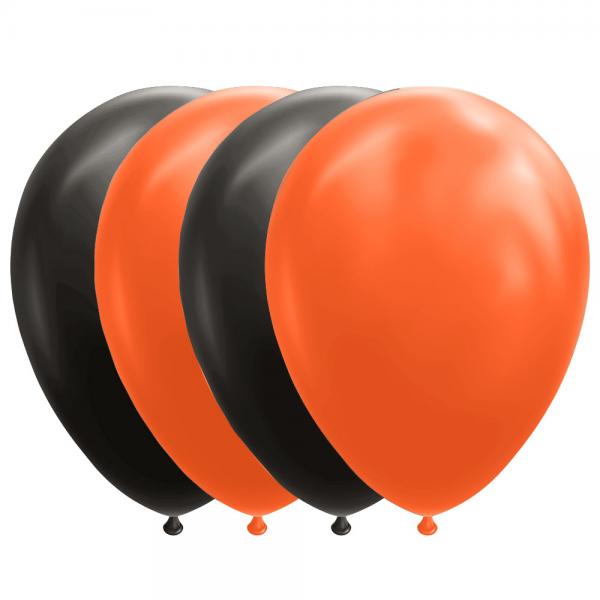 Sorte/Orange Balloner 10-pak