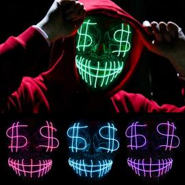 Dollarsign LED Maske Hvid