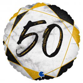 Marble 50 Holografisk Ballon Sort