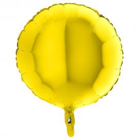 Folieballon Rund Metallic Gul