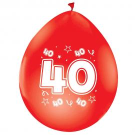 40 Års Balloner Metallic Røde