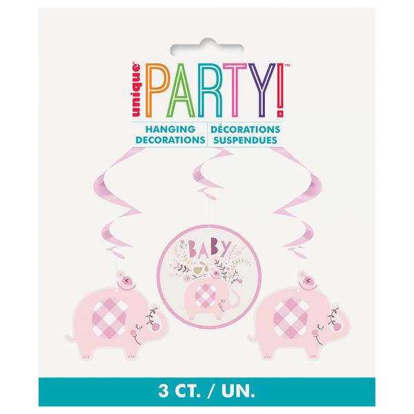 Babyshower Hngende Swirls Dekorationer Elefant Lyserde