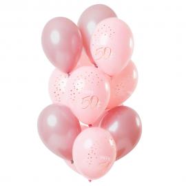 Happy 50th Balloner Lyserød & Pink