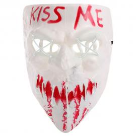 Kiss Me Maske LED Hvid