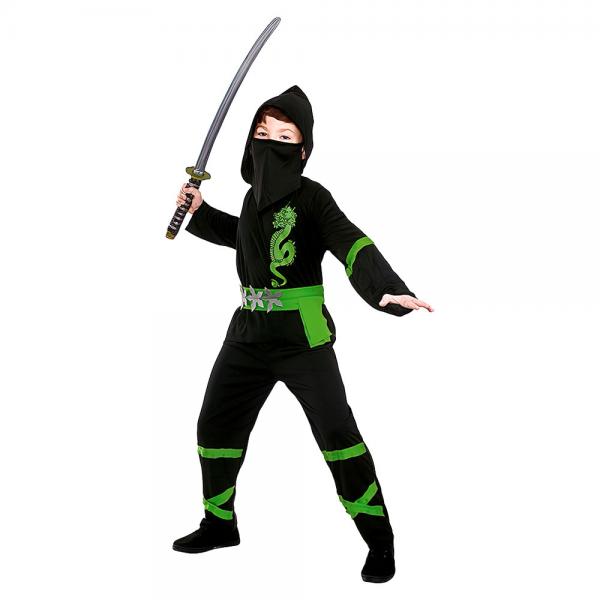 Power Ninja Kostume Sort & Grn Brn