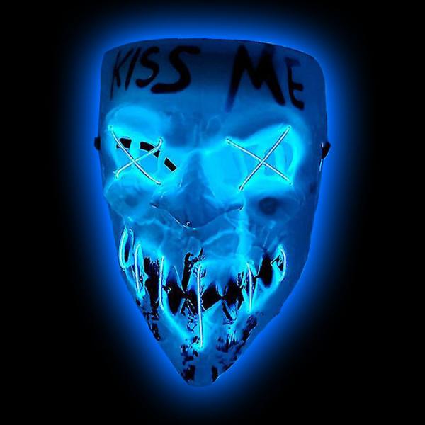Kiss Me Maske LED Bl