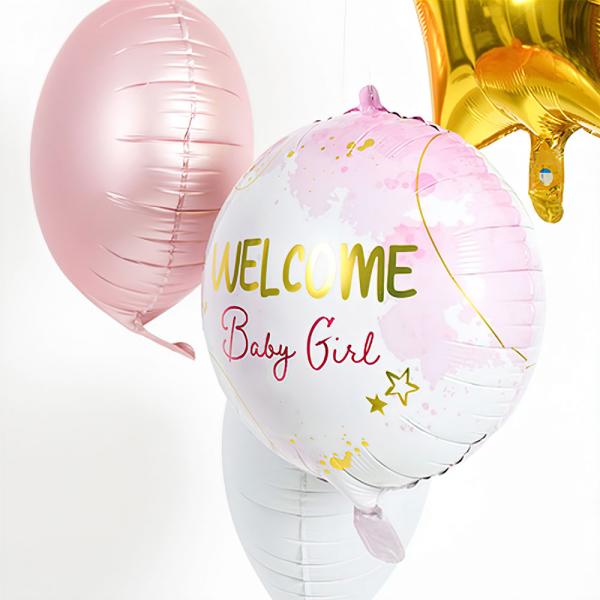 Folieballon Welcome Baby Girl