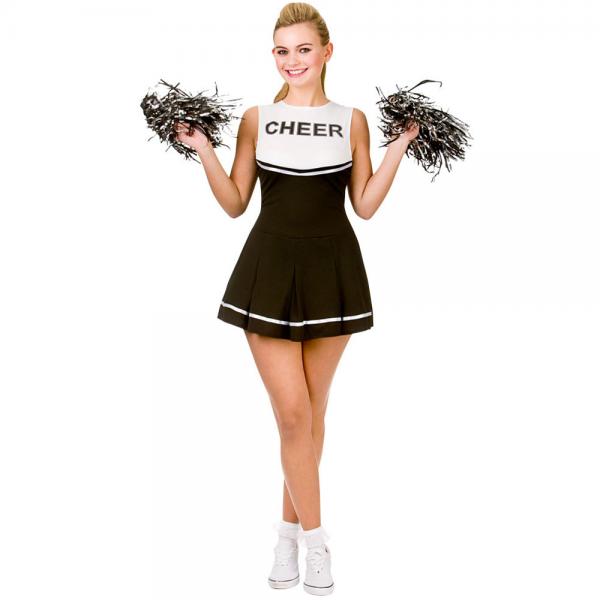 Cheerleader Kostume Sort/Hvid