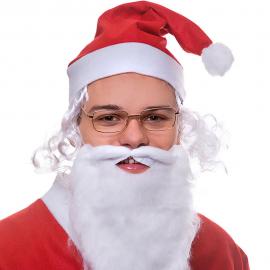 Julemand Sæt med Hår, Skæg og Briller
