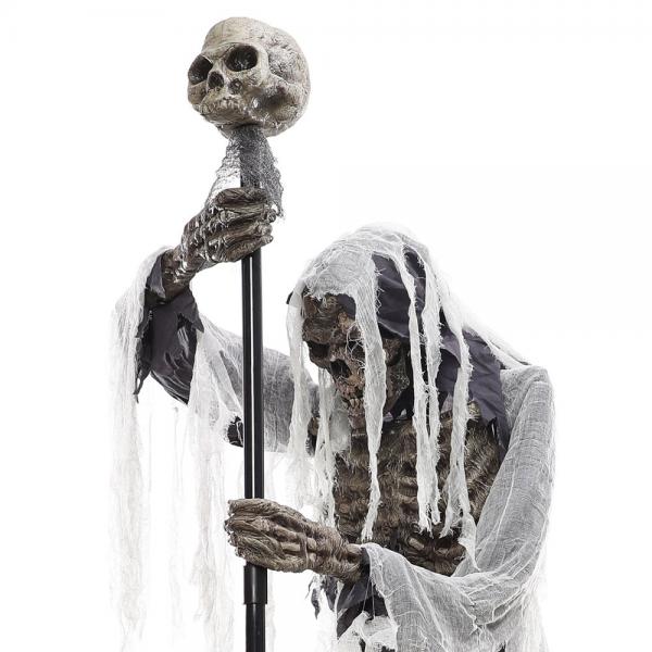 Bevgeligt Skelet med Kedel Halloween Prop
