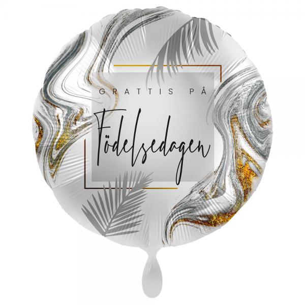 Grattis P Fdelsedagen Ballon Modern Silver