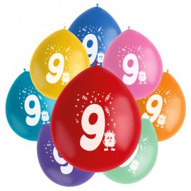 Fødselsdagsballoner Monster 9 år
