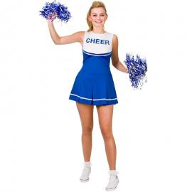 Cheerleader Kostume Blå/Hvid