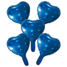 Blå Hjerteballoner Folie 5-pak
