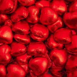 Mørke Chokoladehjerter Vegan Rød 1kg