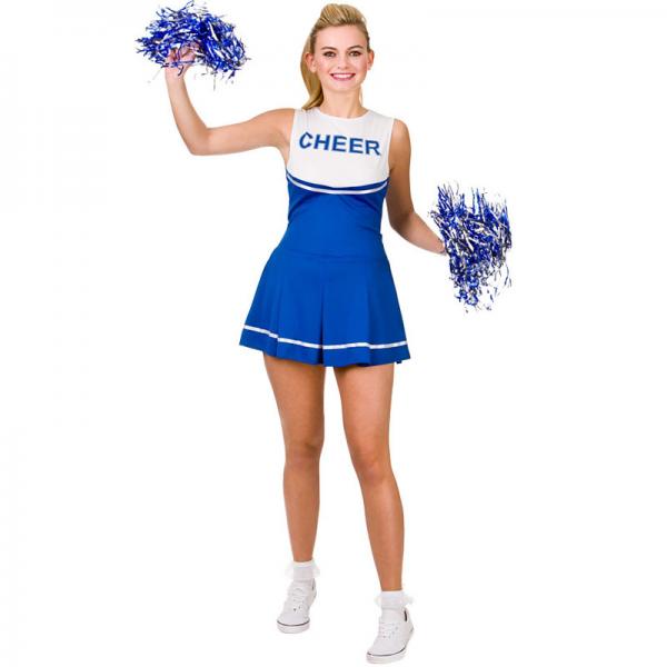 Cheerleader Kostume Bl/Hvid