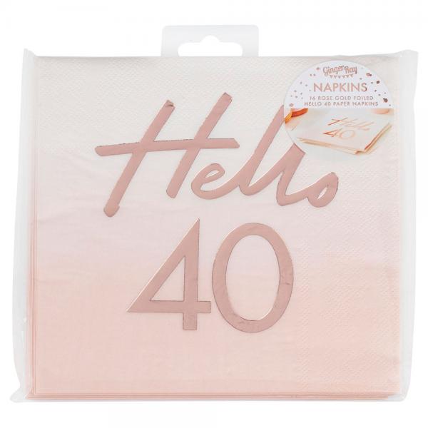 Servietter Roseguld Hello 40