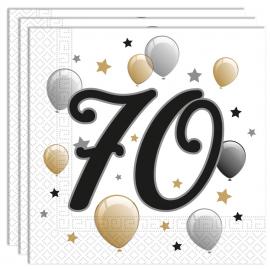 Milestone Happy Birthday 70 Års Servietter