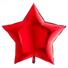 Stor Folieballon Stjerne Rød