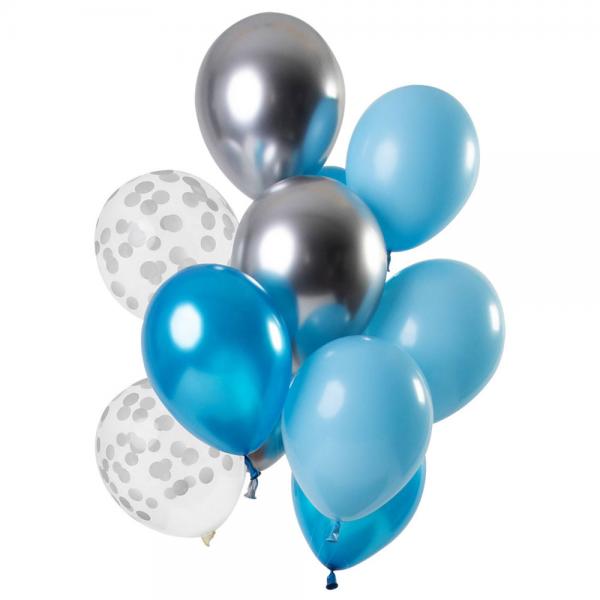 Aquamarine Latexballoner Mix