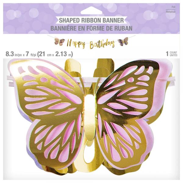 Shimmering Butterfly Guirlande Happy Birthday