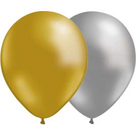 Balloner Guld/Sølv 25-pak