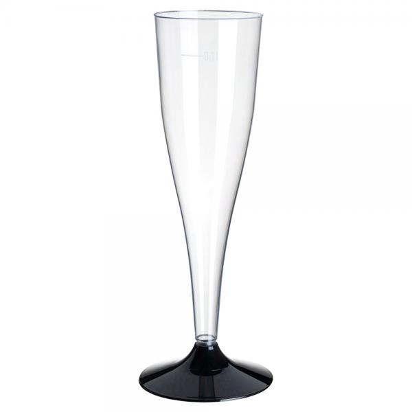 Champagneglas Transparent/Sort 20-pak