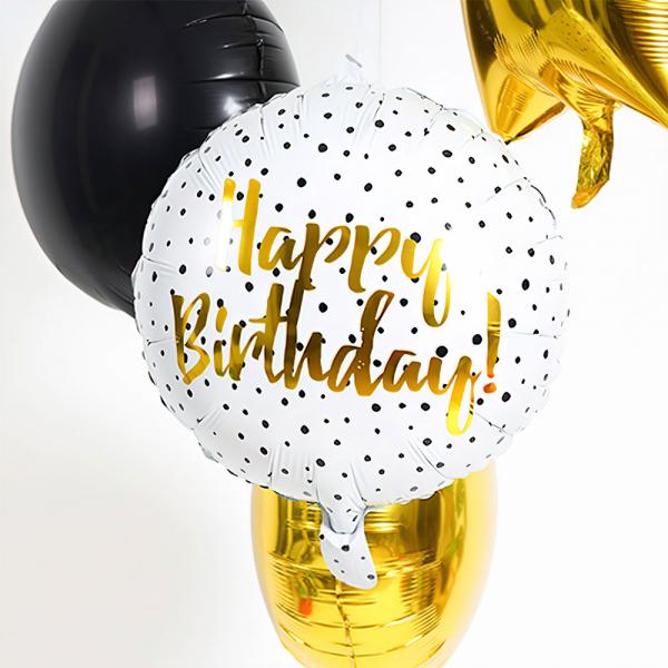 Folieballon Happy Birthday Prikker