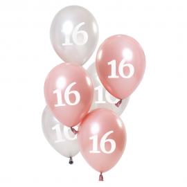 16-års Balloner Pink & Sølv