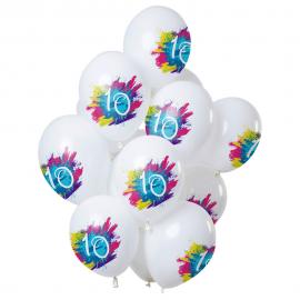 Color Splash 10-års Balloner Latex