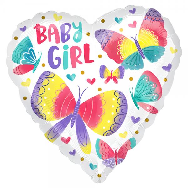 Baby Girl Folieballon Sommerfugle