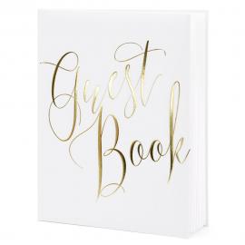 Gæstebog Guest Book Hvid og Guld