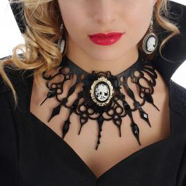 Gothic Choker Sort med Broche