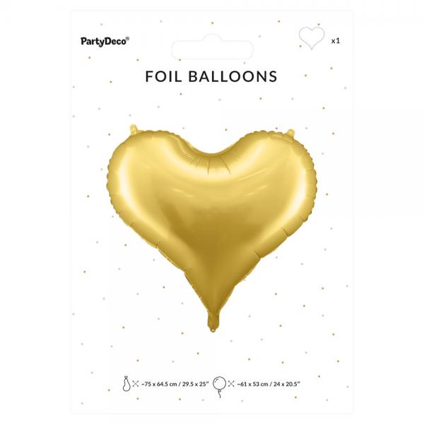 Stor Hjerteformet Ballon Satin Guld